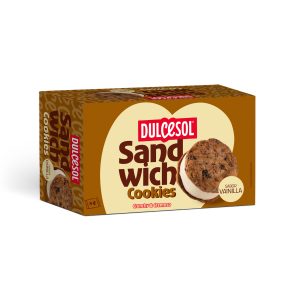 Sándwich Cookies, delicioso helado entre galletas con trocitos de cookies, cremoso y crujiente a la vez. Un capricho irresistible.