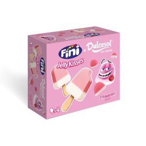Jelly Kisses, deliciosos helados de textura suave y sabor afrutado, perfectos para disfrutar como un capricho refrescante y divertido en cualquier momento del día.