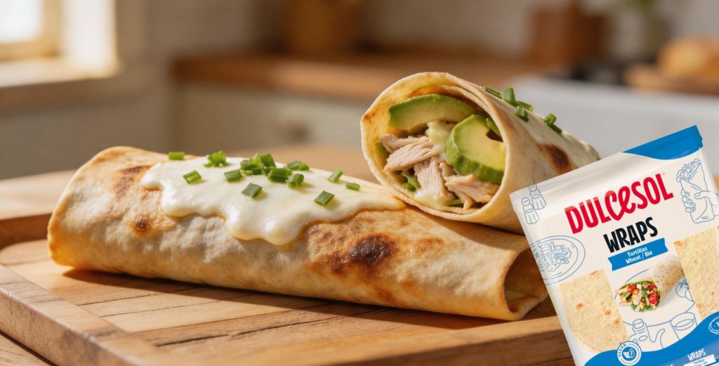 Los wraps de trigo Dulcesol son suaves, flexibles y muy versátiles, ideales para recetas rápidas tanto frías como calientes.
