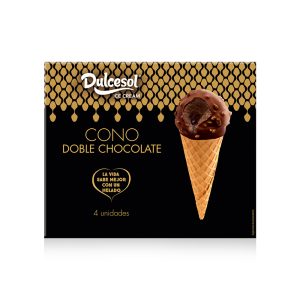 Cono doble chocolate, cremoso y delicioso, con textura suave y sabor auténtico. Perfecto para disfrutar en cualquier momento del día.