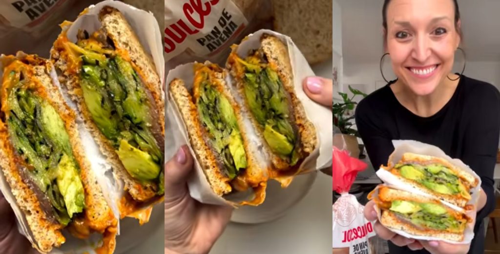 SÁNDWICH DE CALABACÍN ASADO, CREMA DE TOMATES CHERRY Y ANCHOAS
