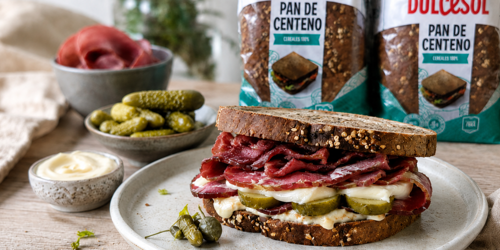 Sándwich delicatessen con pan de molde de centeno Dulcesol