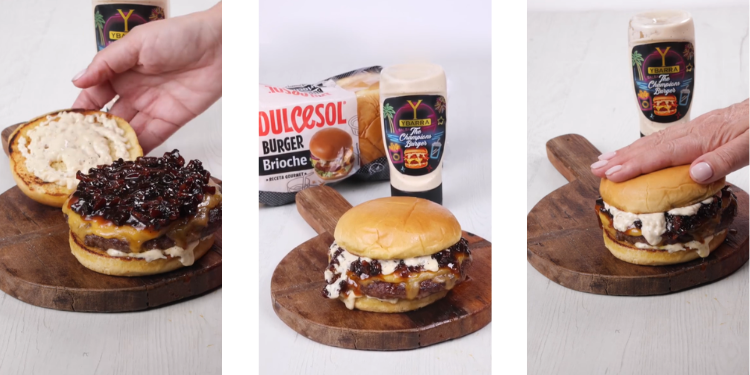 Si te apetece darte un capricho sin salir de casa, esta hamburguesa de ternera con mermelada de bacon es la receta perfecta.