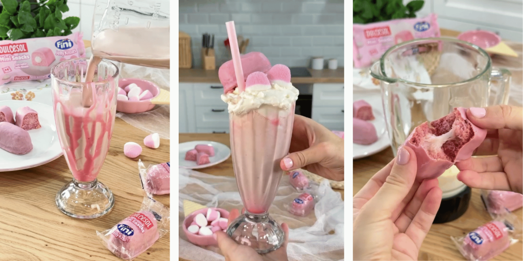 Batido helado con Mini Snack Jelly Kisses