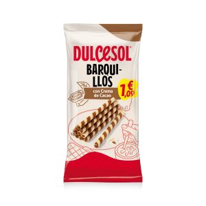 Barquillos rellenos de crema de cacao